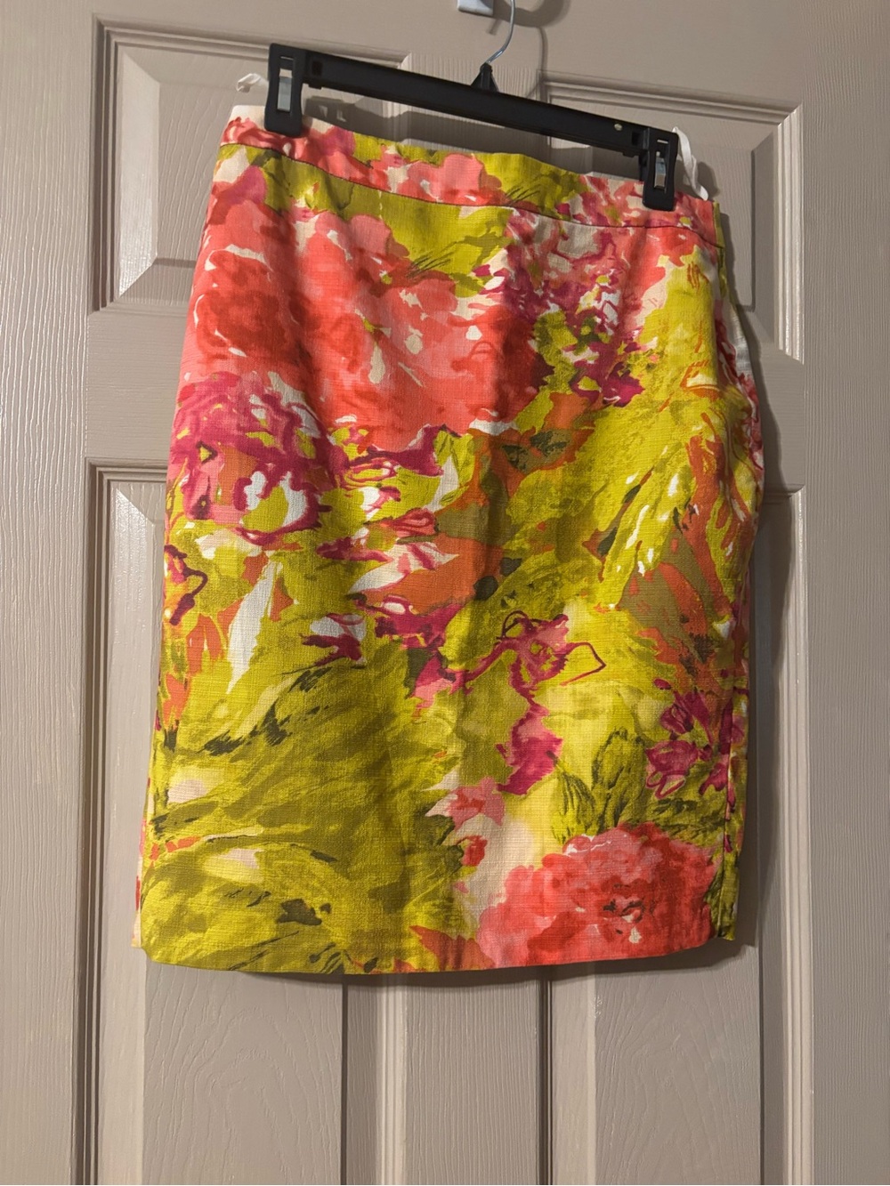 J. Crew Floral Pencil Skirt in Pink & Lime